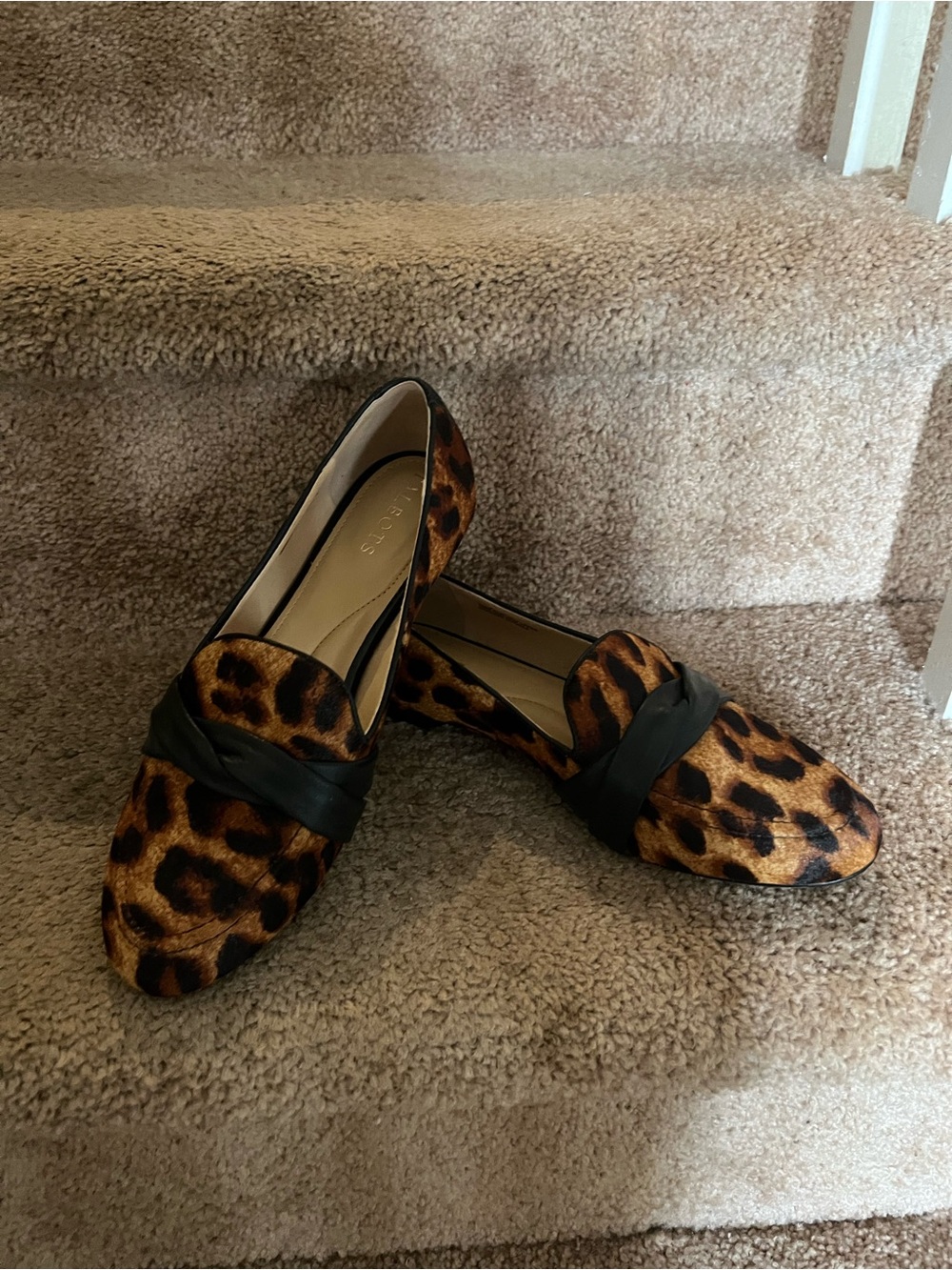 Talbots Leopard Print Flats with Black Band